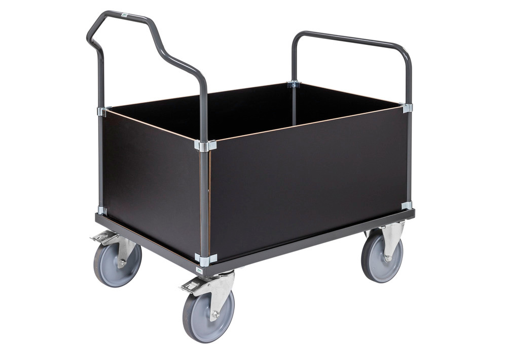 Kongamek four-wall trolley Ergo, powder coated, MDF board, 500 kg, 1090 x 700 x 1065 mm, with brake - 1