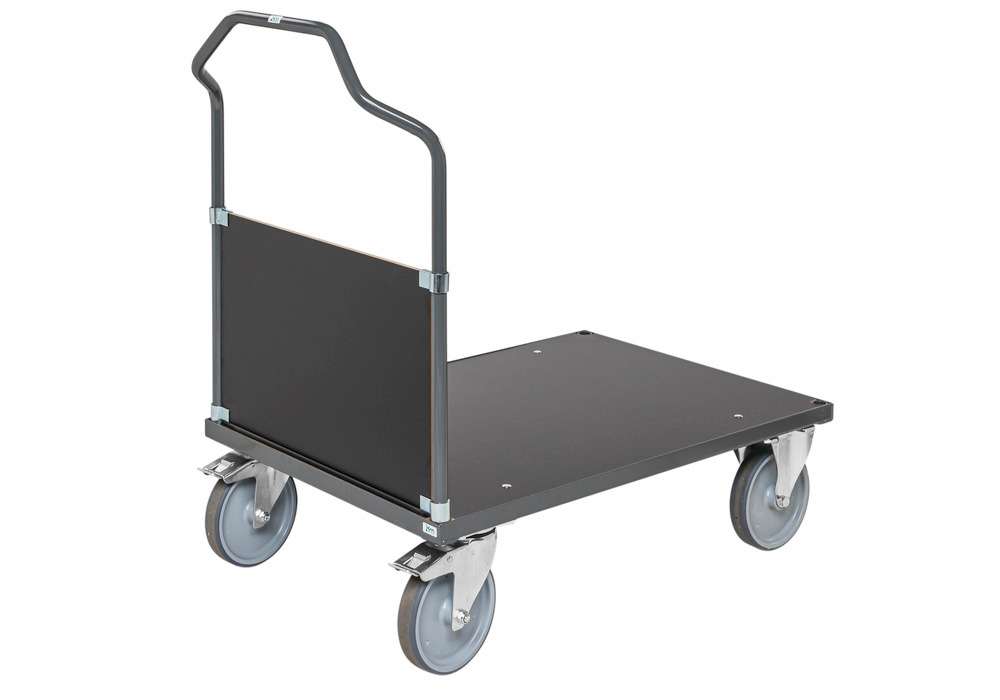 Kongamek panelled trolley Ergo, powder coated, MDF board, 500 kg, 1090 x 700 x 1065 mm, with brake - 1