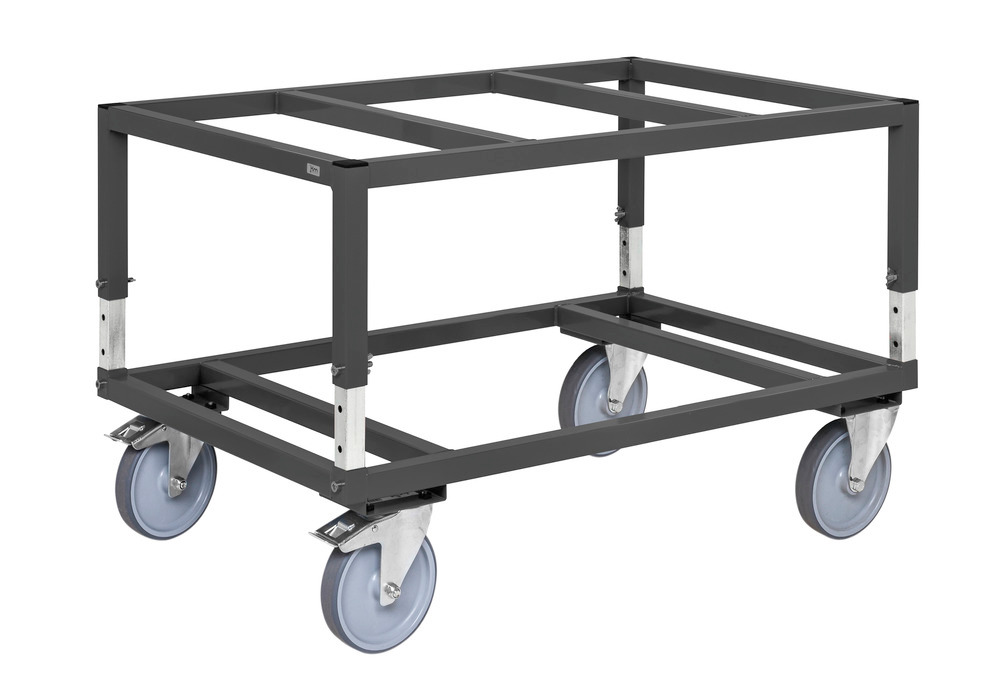 Kongamek trolley for Euro pallets, height-adjustable, 1200 x 800 x 655 mm, stop - 1