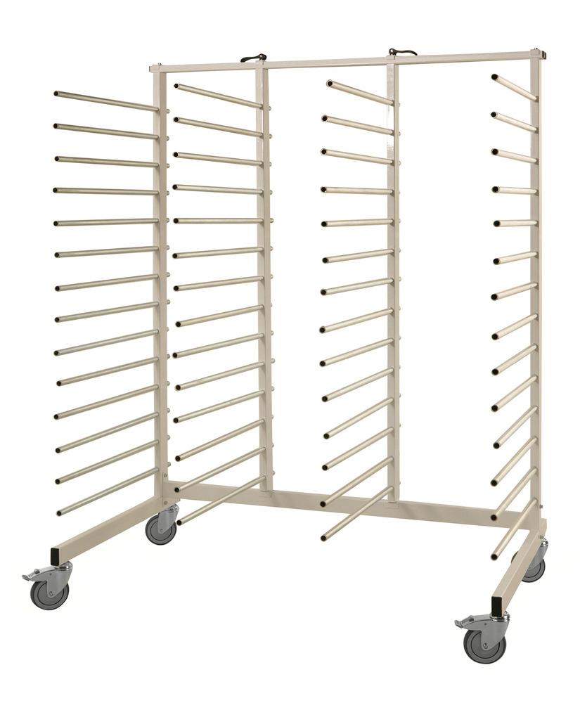 Kongamek drying trolley, powder coated, galv. support tubes, 1520 x 860 x 1960 mm, 4 swivel castors - 1