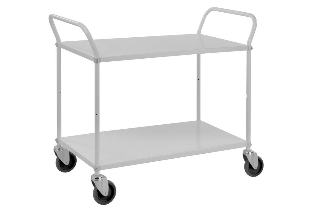 Kongamek tiered trolley, sustainable, with 2 metal shelves, 250 kg, 1070 x 585 x 940 mm, with brake - 1