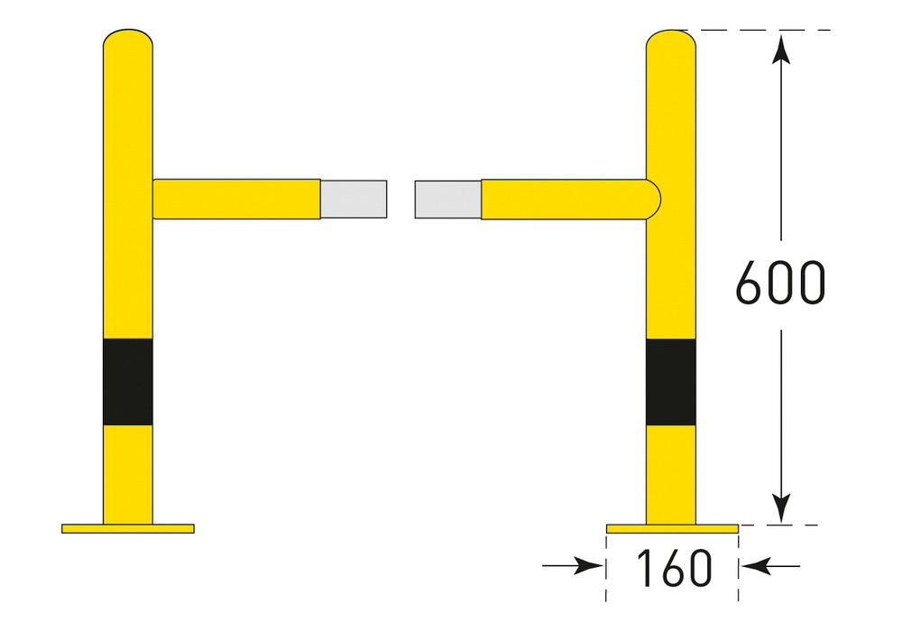 Pillar protector, 600 x 620 x 620 mm, all-round protect. f. pillars, masts, columns, Model L-620 - 3
