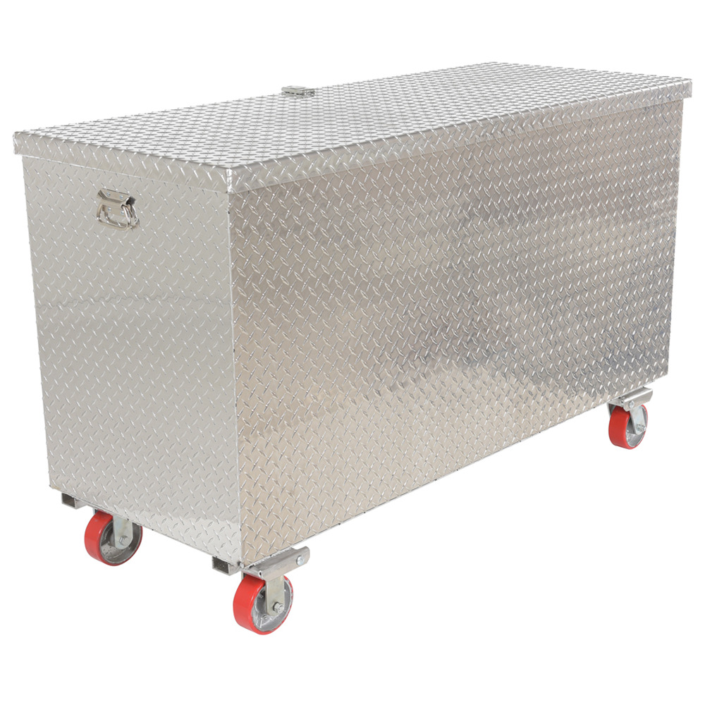 Aluminum Portable Tool Box with Fold Down Front Door with Casters 25-7/8 x 61-1/4 x 38-11/16 - 1