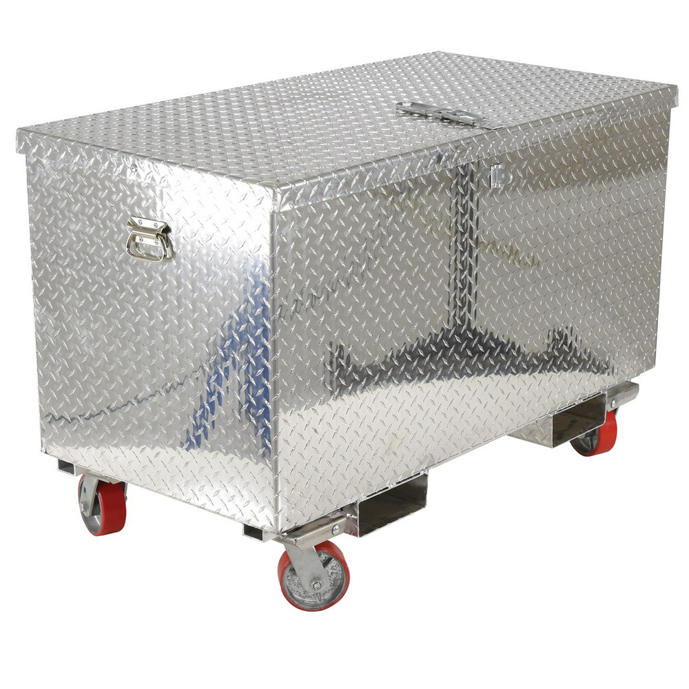 Aluminum Portable Tool Box with Casters and Fork Pockets 25-7/8 In. x 61-1/4 In. x 32-3/4 In - 1
