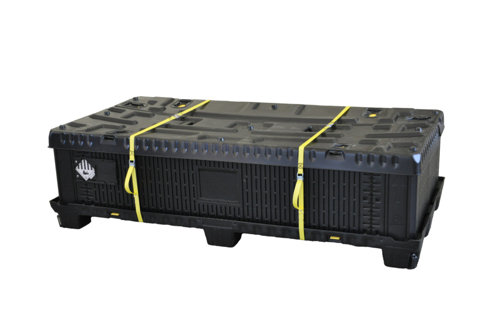 Skladací box na lítium-iónové batérie Flex, plastový, 975 l, Recy, podložky zo sklených vlákien - 1