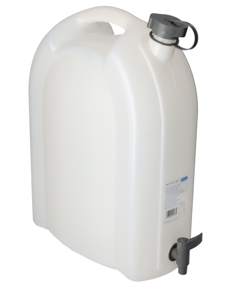Canister in plastic, transparent, with tap, 20 litres - 1