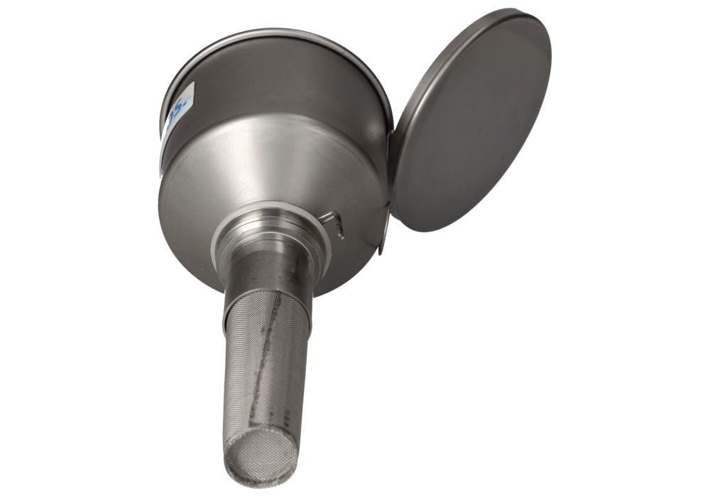Safety funnel in stainless steel, for containers with S 56x4 thread, incl. lid and flame arrester - 9