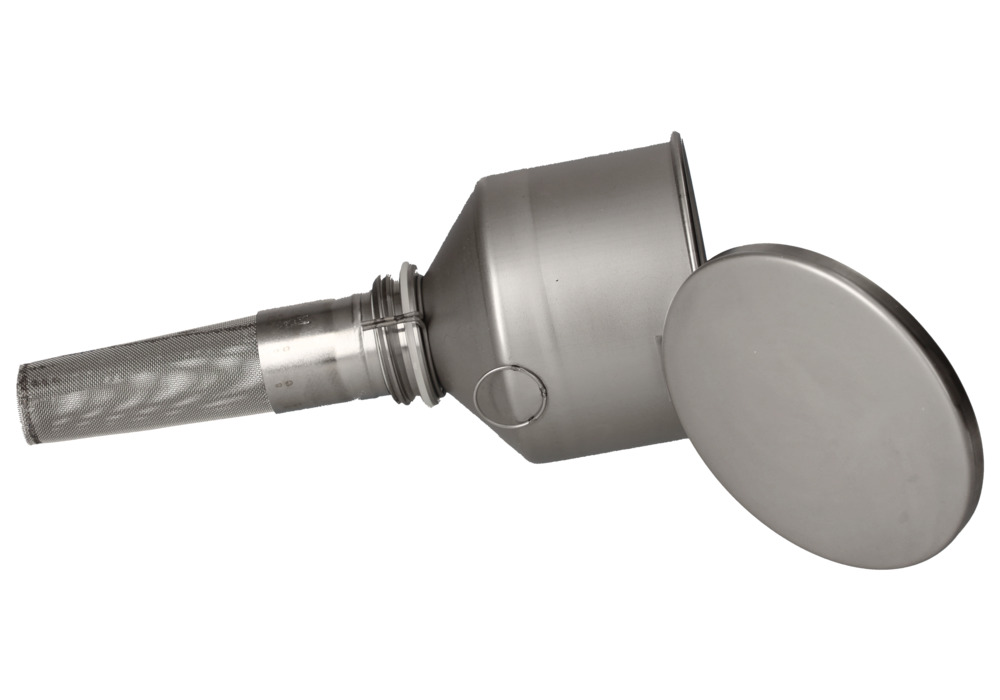 Safety funnel in stainless steel, for containers with S 56x4 thread, incl. lid and flame arrester - 8