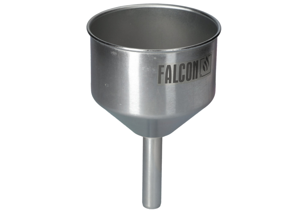 Entonnoir en acier pour bidons FALCON, galvanisé, tube 23 mm, ouverture de remplissage Ø 138 mm - 4