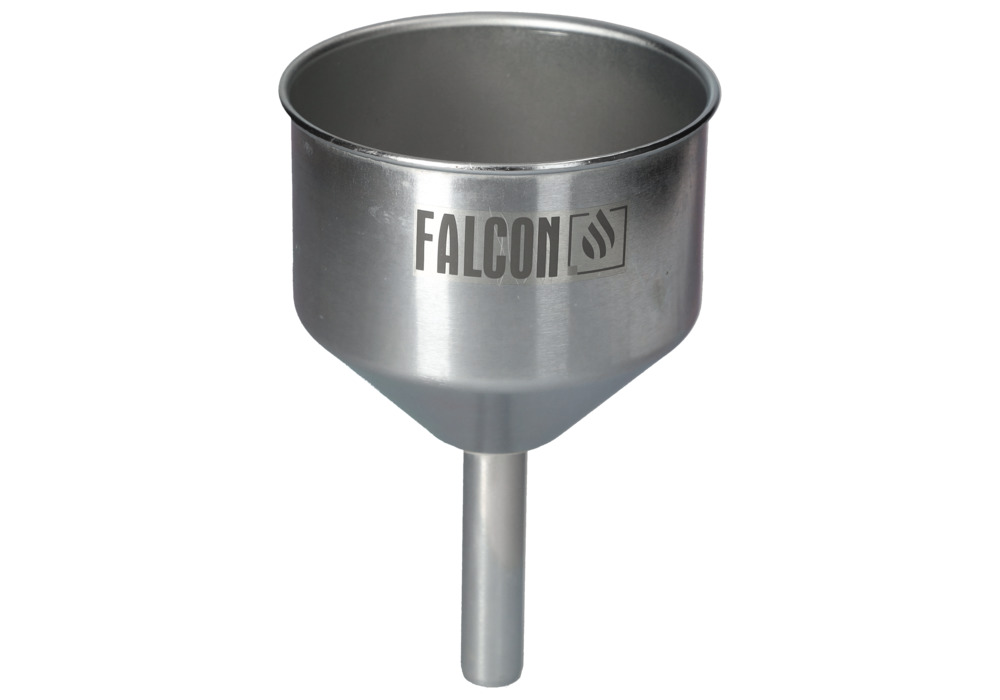 Entonnoir en acier pour bidons FALCON, galvanisé, tube 23 mm, ouverture de remplissage Ø 138 mm - 1
