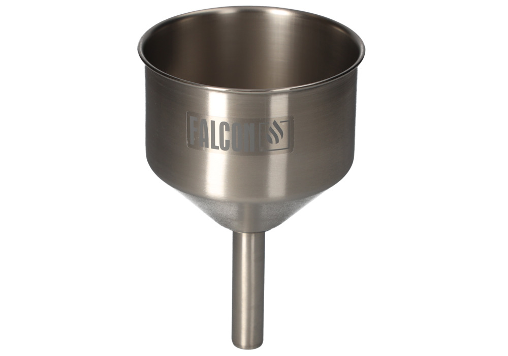 FALCON stainless steel funnel, stem 23 mm, filler opening Ø 138 mm - 1