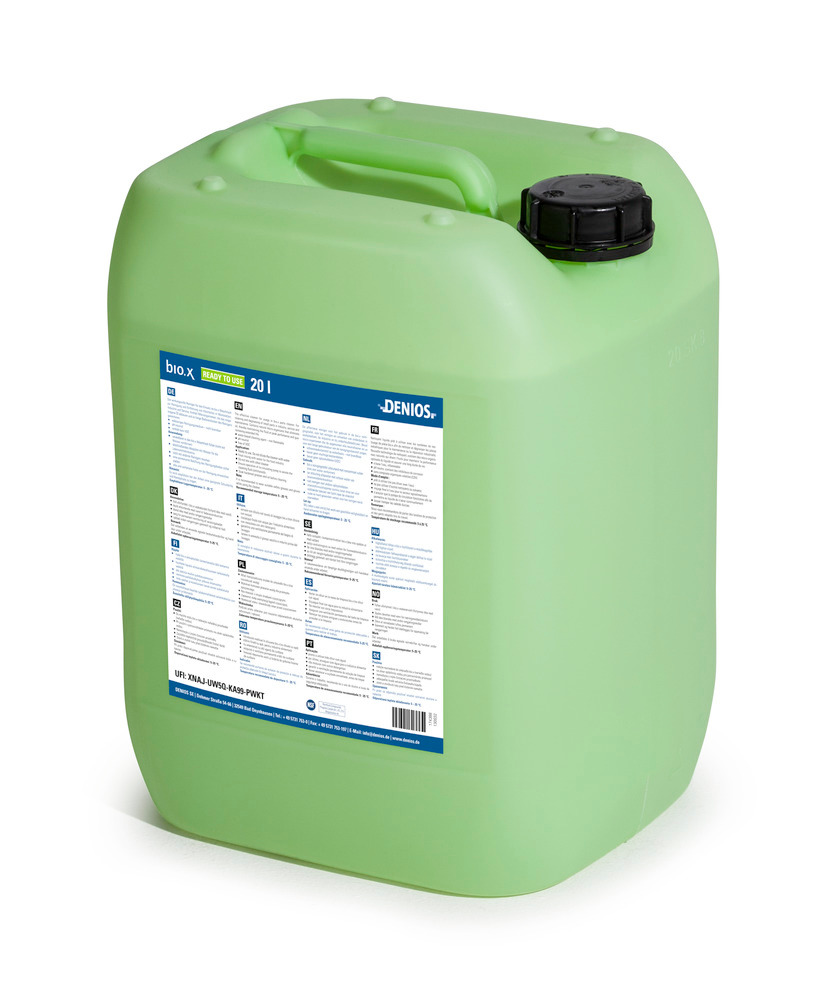 bio.x ready-to-use, nettoyant / dégraissant pour les fontaines de nettoyage bio.x, 20 litres - 1