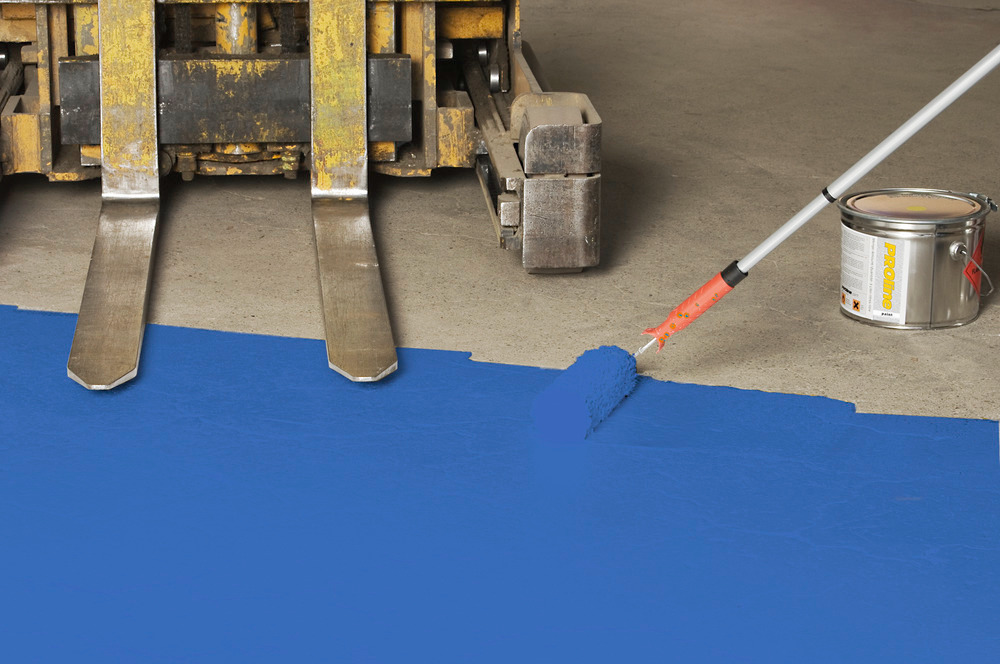 Farba do znakowania hal PROline-paint antypoślizgowa 5l, granulat kwarcu, ok.20m2 niebieska RAL 5017 - 2