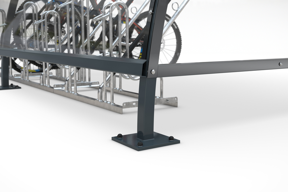 WSM Überdachung Bamberg, für Fahrräder, Stahlrahmen, anthrazitgrau Fläche 43,15 m², Bausatz - 3