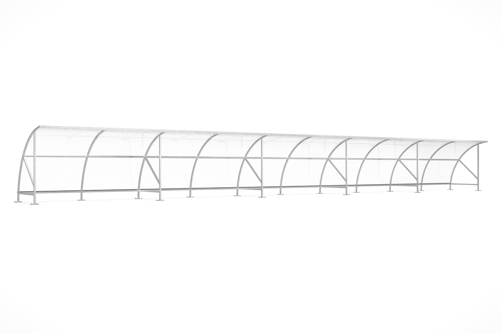 WSM Überdachung Bamberg, für Fahrräder, Stahlrahmen, Fläche 43,15 m², Bausatz - 1