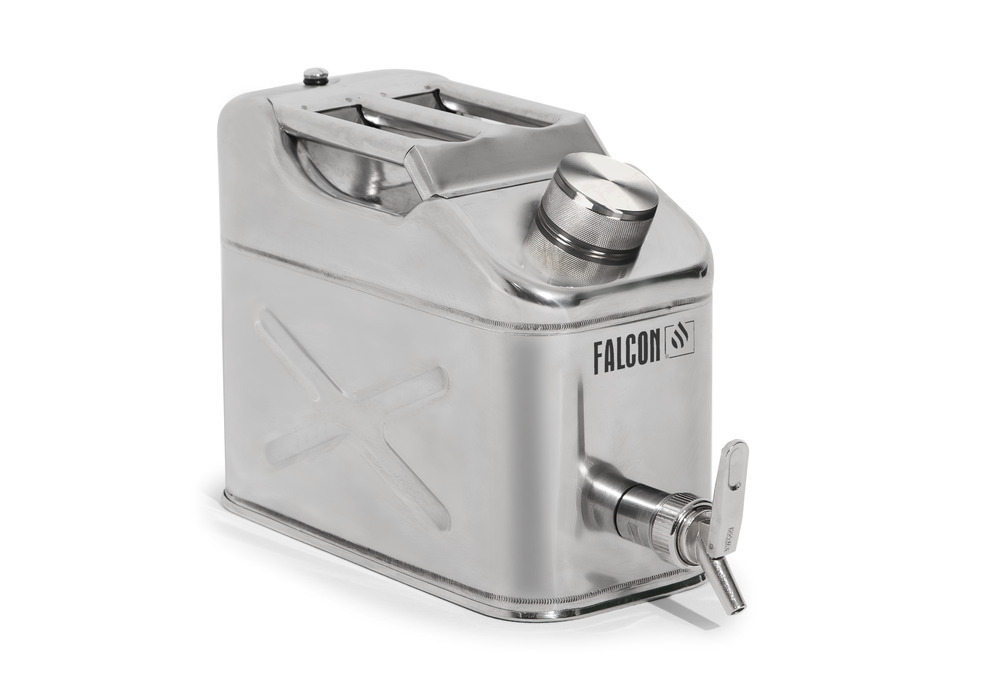 FALCON safety canister in stainless steel, with filling tap, EPDM seals, 10 litres - 1