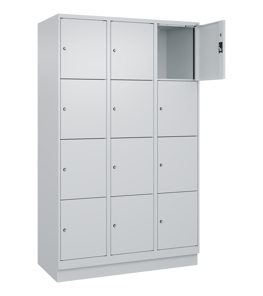 Locker Cabo-Plus, 4 bays each 5 compartments, 1200 x 500 x 1850 mm, light grey, on feet - 1