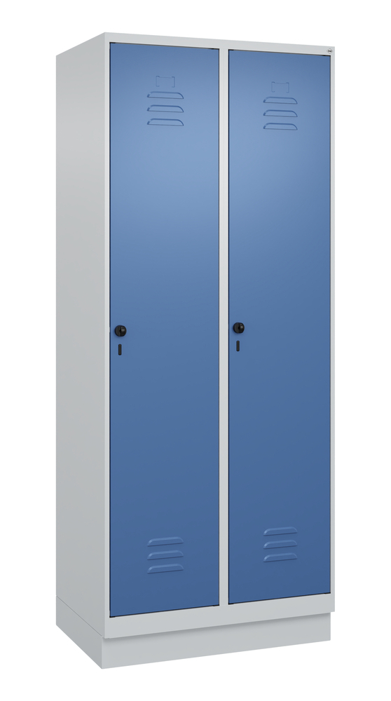 C+P clothes locker with black/white partition, 2 compartments, 810 x 500 x 1950 mm, with plinth - 2