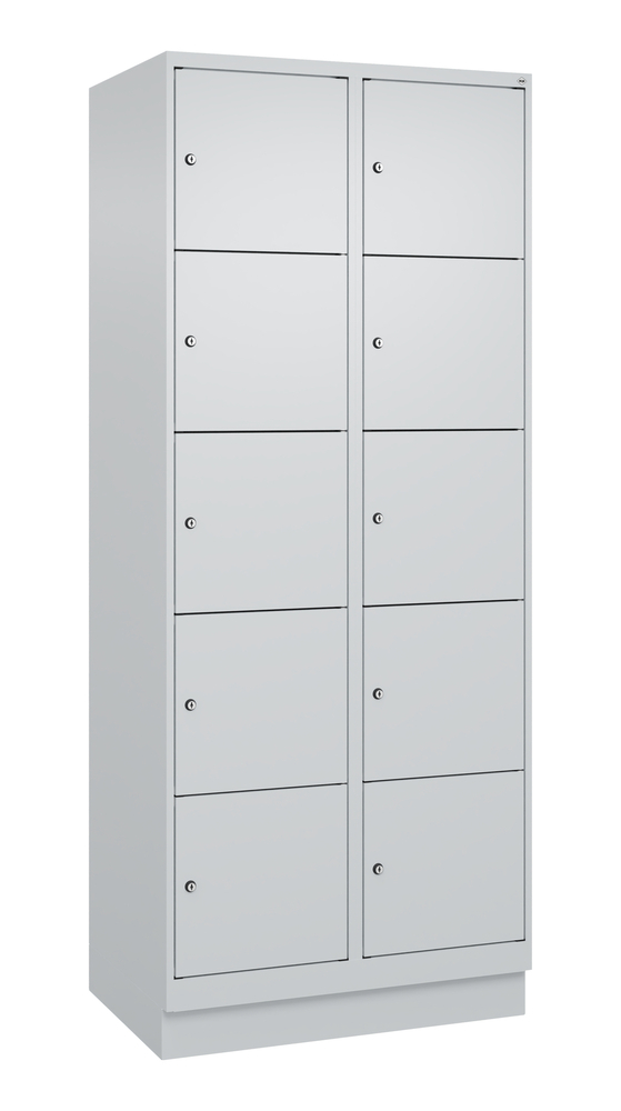 Locker Cabo-Plus, 4 bays each 5 compartments, 1200 x 500 x 1850 mm, light grey, on feet - 2