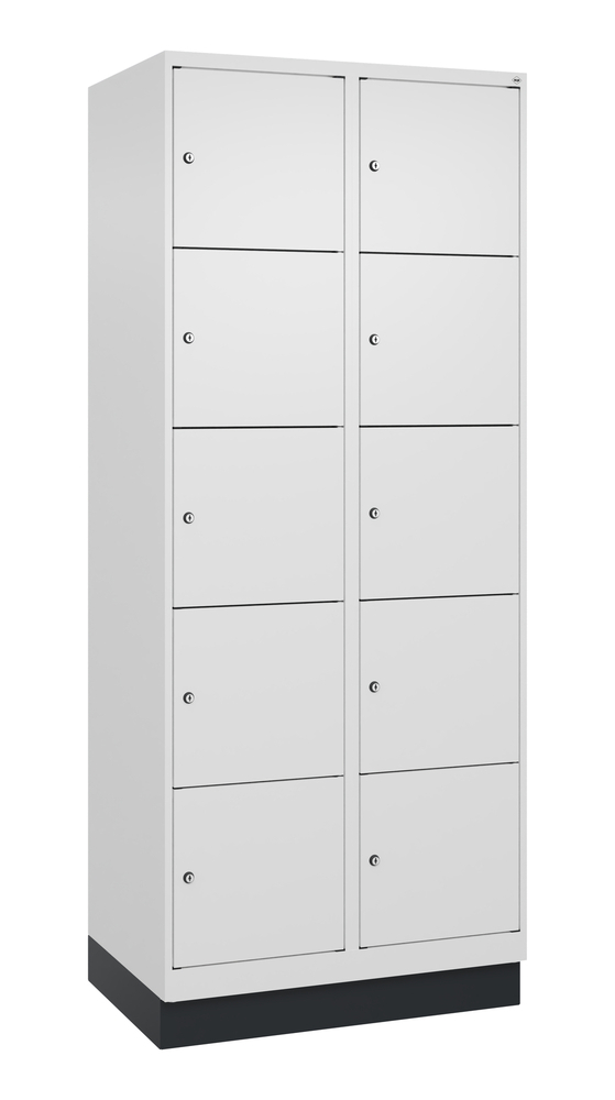 Locker Cabo-Plus, 4 bays each 5 compartments, 1200 x 500 x 1850 mm, light grey, on feet - 2