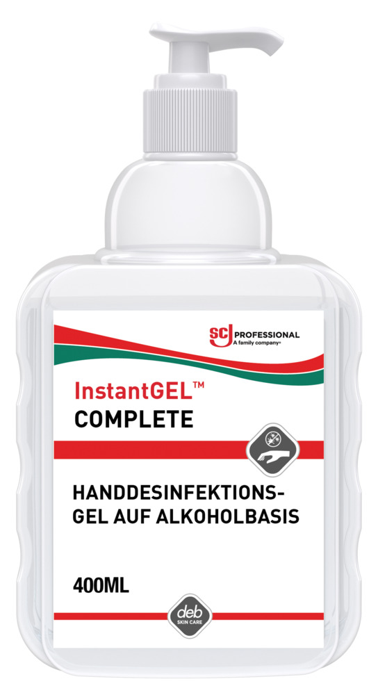 InstantGEL™ COMPLETE Handdesinfektionsgel auf Alkoholbasis, ISG400MLDE, 12 Pumpflaschen à 400 ml - 1