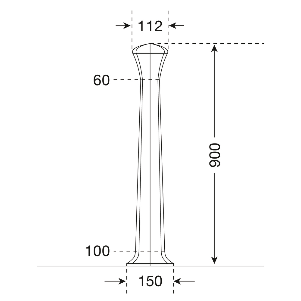 Poller aus Aluminium, herausnehmbar, zwei Ösen, lackiert, Höhe Überflur 900 mm - 3