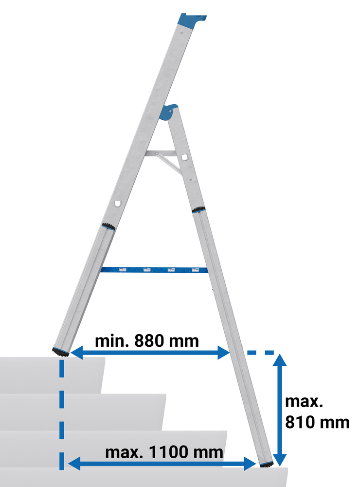 KRAUSE® Teleskop-Stufen-Stehleiter, Alumnium, 1 x 4 Stufen - 4