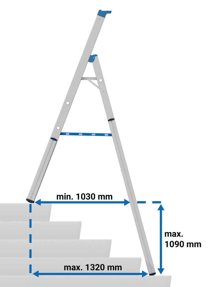 KRAUSE® Teleskop-Stufen-Stehleiter, Alumnium, 1 x 5 Stufen - 4