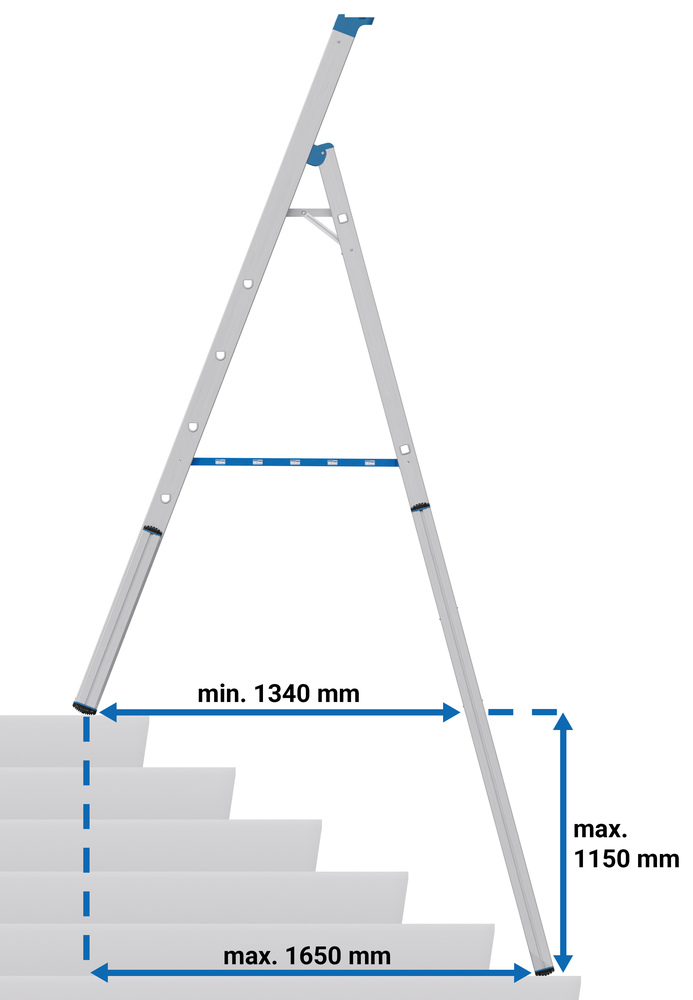 KRAUSE® Teleskop-Stufen-Stehleiter, Alumnium, 1 x 7 Stufen - 4