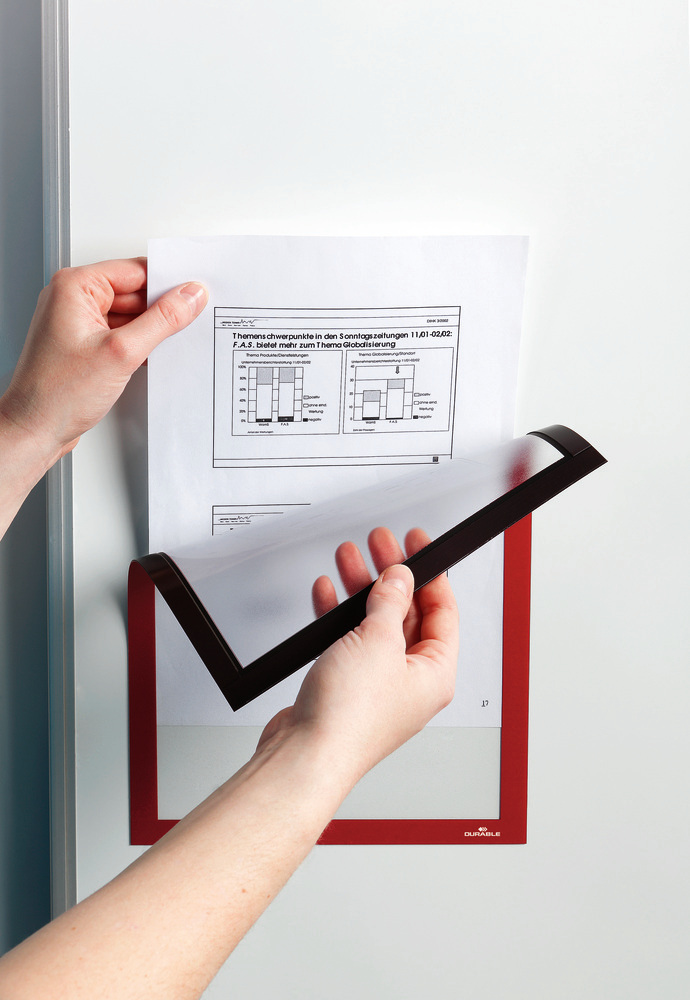 Durable Inforahmen DURAFRAME®, DIN A4, magnetic, rot, VE = 5 Stück - 2