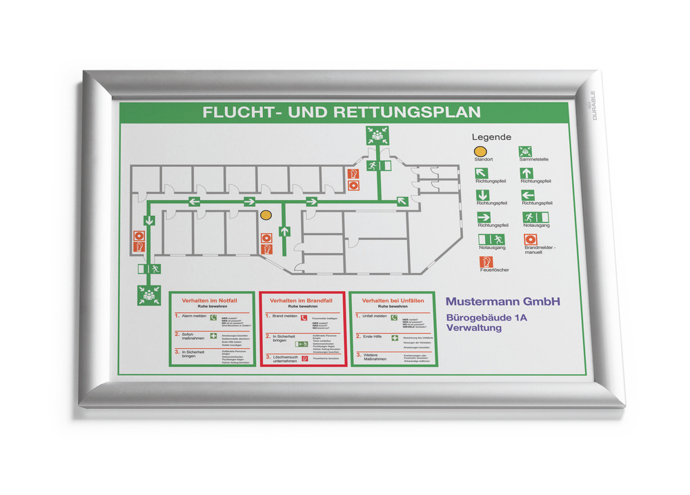 Durable Klapprahmen, Aluminium, DIN A3, silber eloxiert - 3