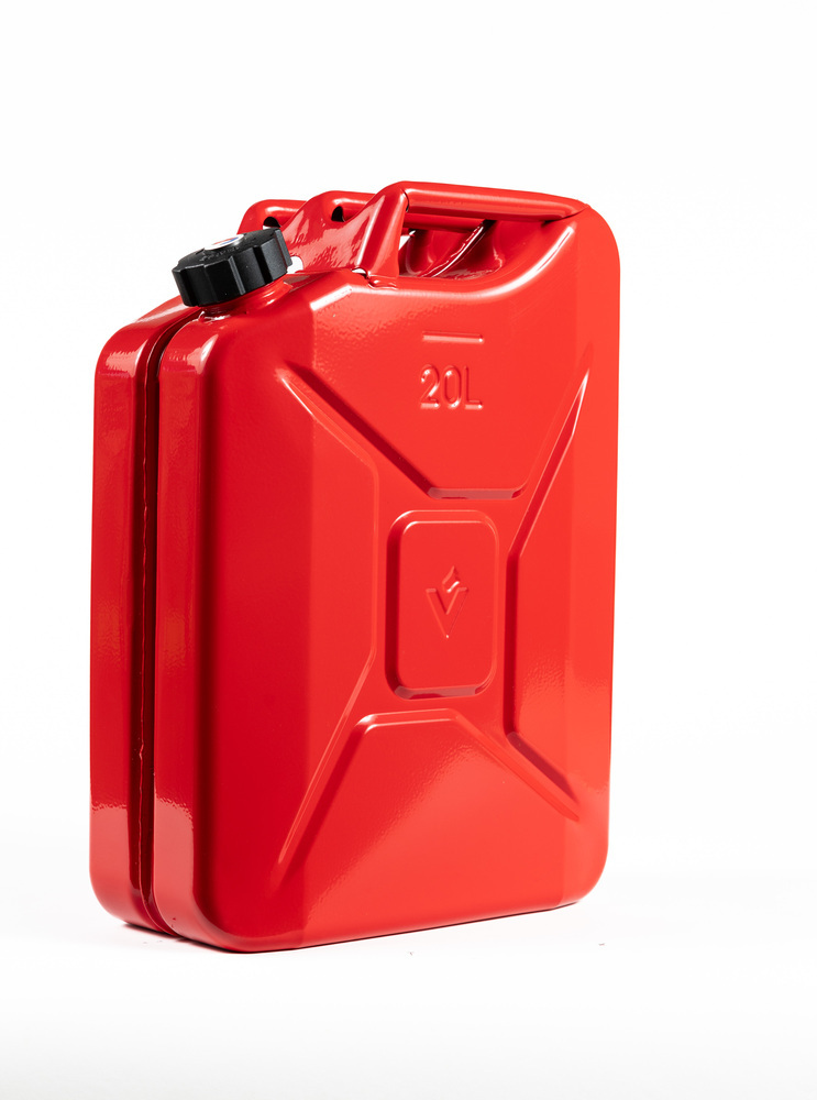 Steel fuel canister, 20 litre capacity, with UN approval, with screw cap, diameter 46 mm - 1