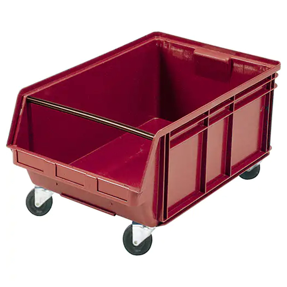 Mobile Giant Stacking Bin, 11-7/8" H x 18-3/8" W x 29" D, 150 lbs. Capacity, Red - 1