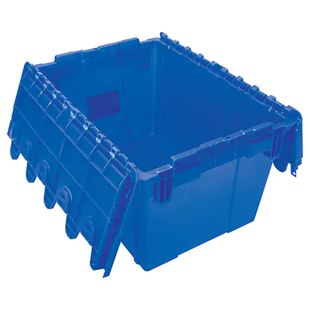 Flip Top Plastic Distribution Container, 21.65" x 15.5" x 12.5", blue - 1