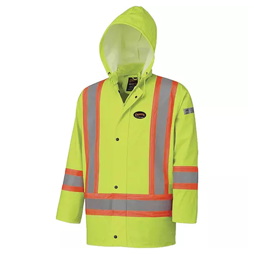 Flame Resistant Waterproof Jacket, 4X-Large, High Visibility Lime-Yellow - 1