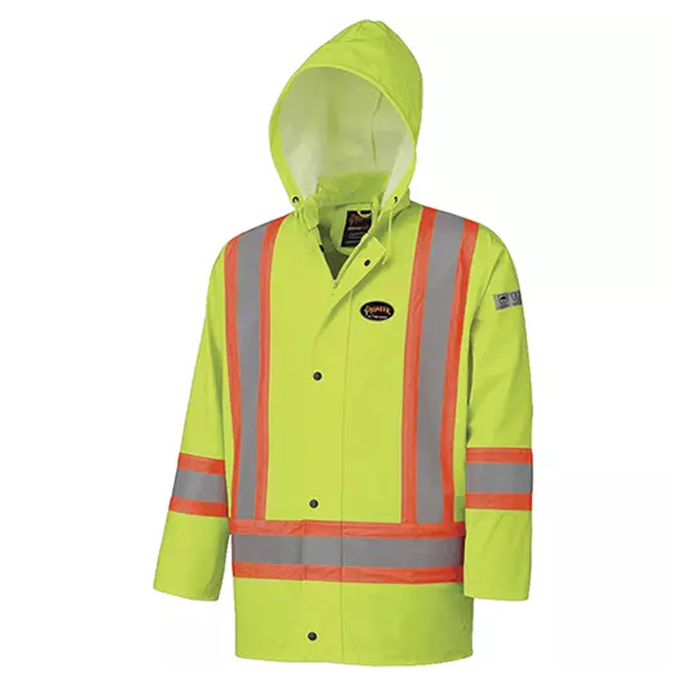 Flame Resistant Waterproof Jacket, X-Large, High Visibility Lime-Yellow - 1