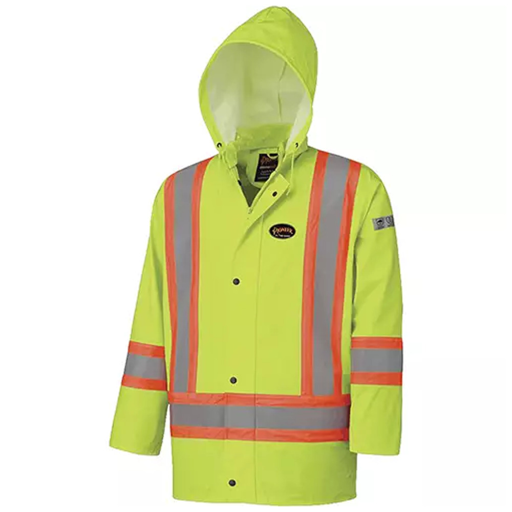 Flame Resistant Waterproof Jacket, Medium, High Visibility Lime-Yellow - 1