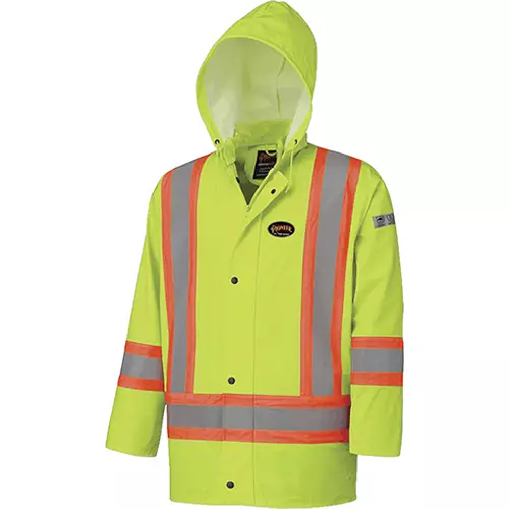 Flame Resistant Waterproof Jacket, Small, High Visibility Lime-Yellow - 1