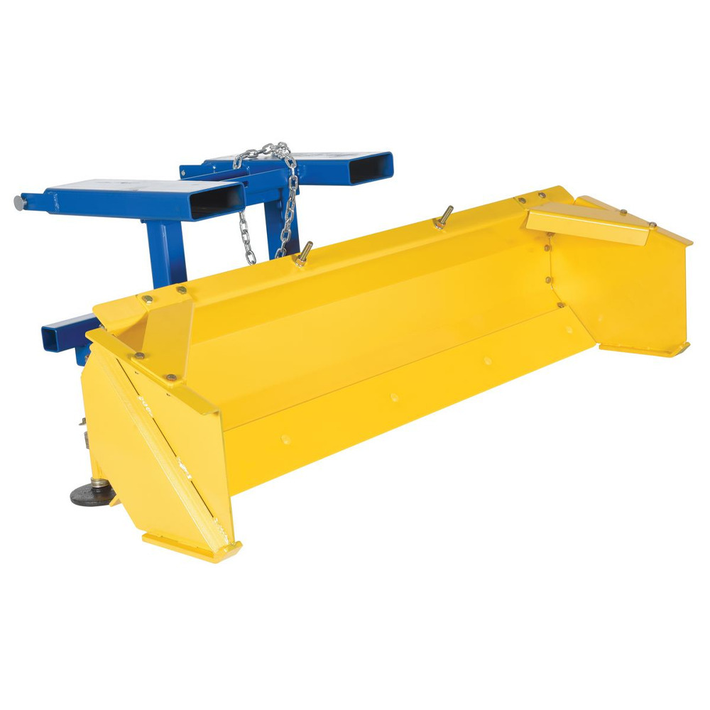 Steel Snow Plow Fork Mounted Push Box 72 In. Blade Width Blue / Yellow - 1