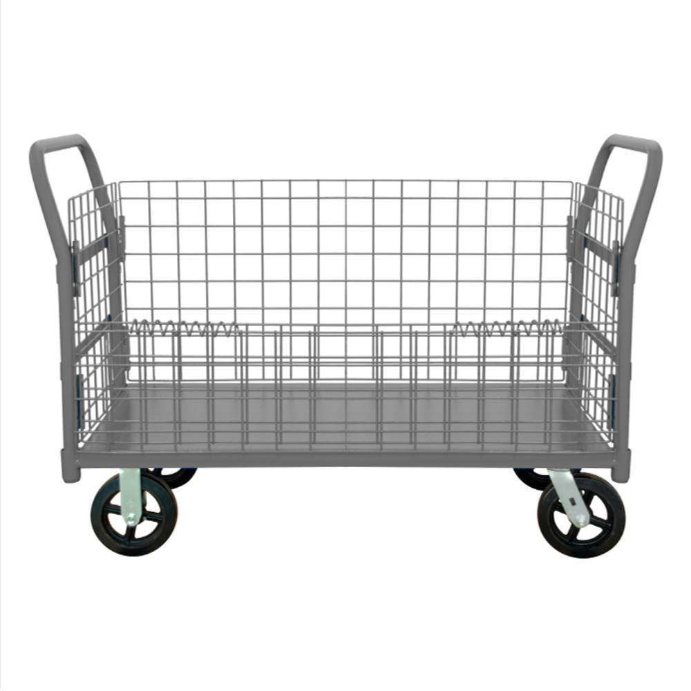 Wire Cart, Removable Handles, Drop Gate, 30-3/8 x 67-1/4 x 38-1/4 - 1