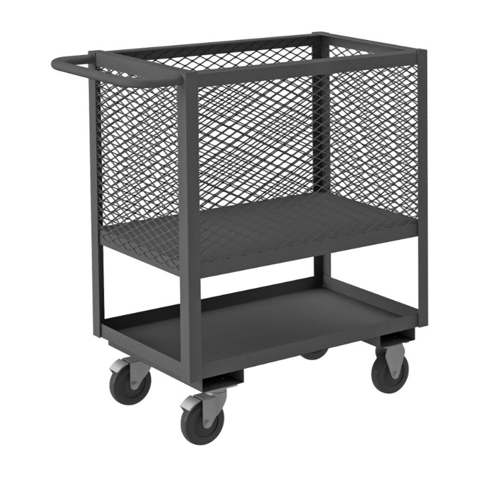 Sided Mesh Low Deck Truck, 2 Shelves, 48 x 30 - 1