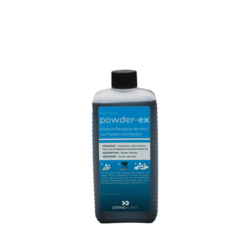 Powder-ex, tägliche Hautreinigung gegen pulverförmige Materialien, 500 ml Flasche für Eurospender - 1