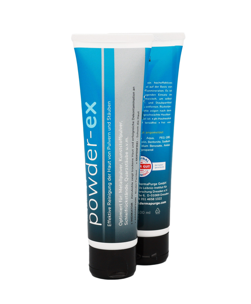 Powder-ex, tägliche Hautreinigung gegen pulverförmige Materialien und Kleinstpartikel, 100 ml Tube - 3