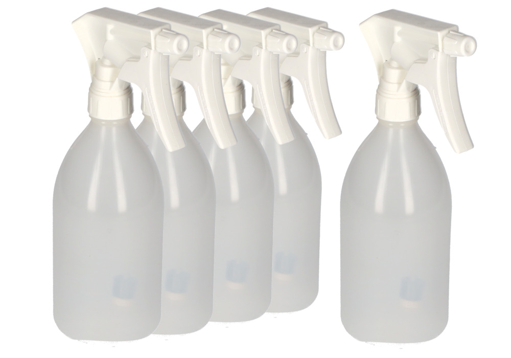 Sprühflaschen aus LDPE, mit Handpumpe, 500 ml, 5 Stück - 1