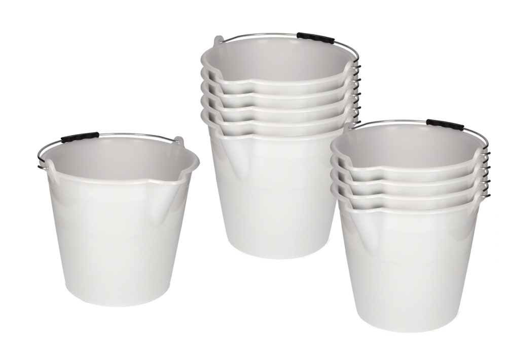 Industrial bucket in polyethylene, 12 litres, white, Pack = 10 pieces - 4