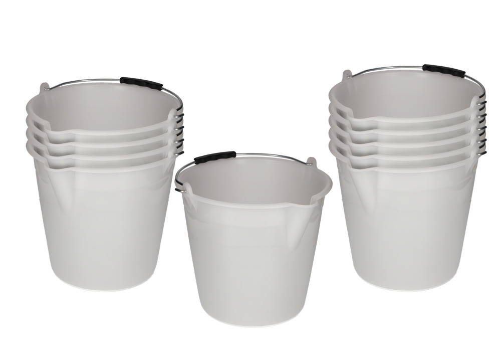 Industrial bucket in polyethylene, 12 litres, white, Pack = 10 pieces - 1