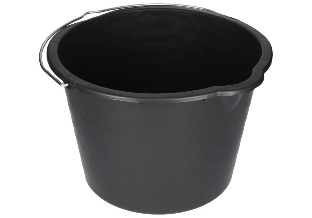 Kunststoff-Eimer aus recyceltem Polyethylen, 20 Liter, schwarz, VE = 10 Stück - 7