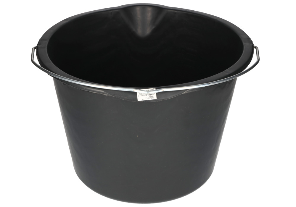 Plastic bucket in recycled polyethylene, 20 litres, black, Pack = 10 pieces - 6