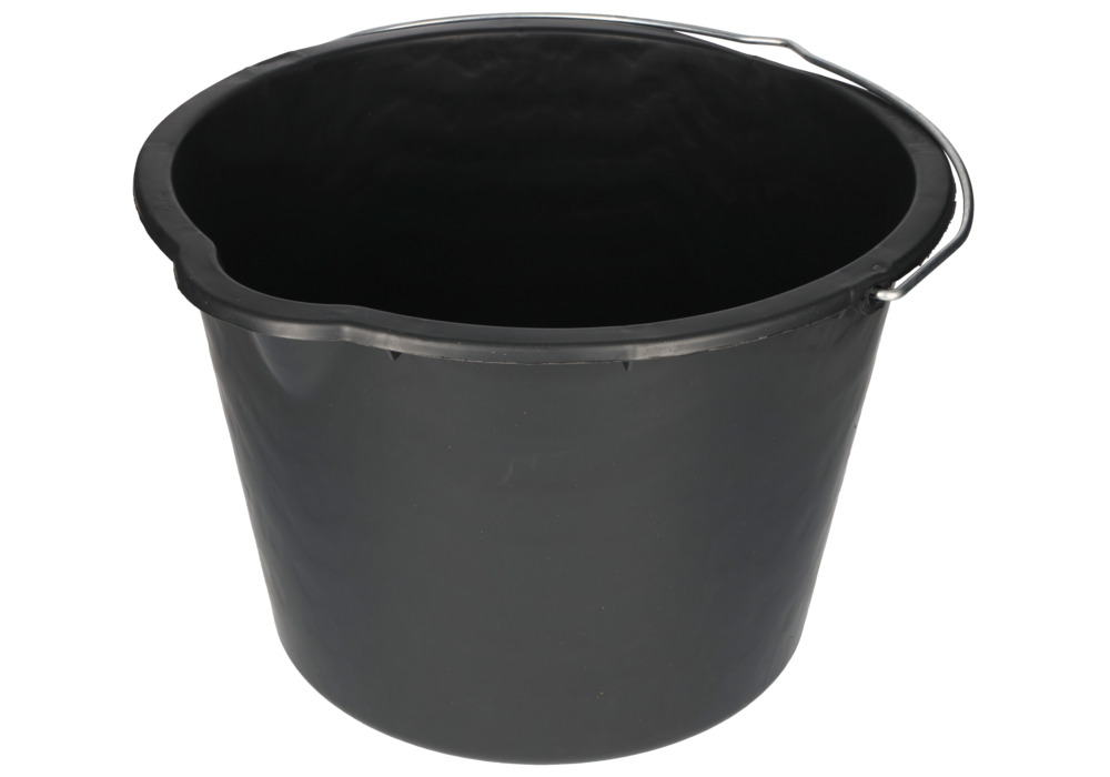 Plastic bucket in recycled polyethylene, 20 litres, black, Pack = 10 pieces - 4