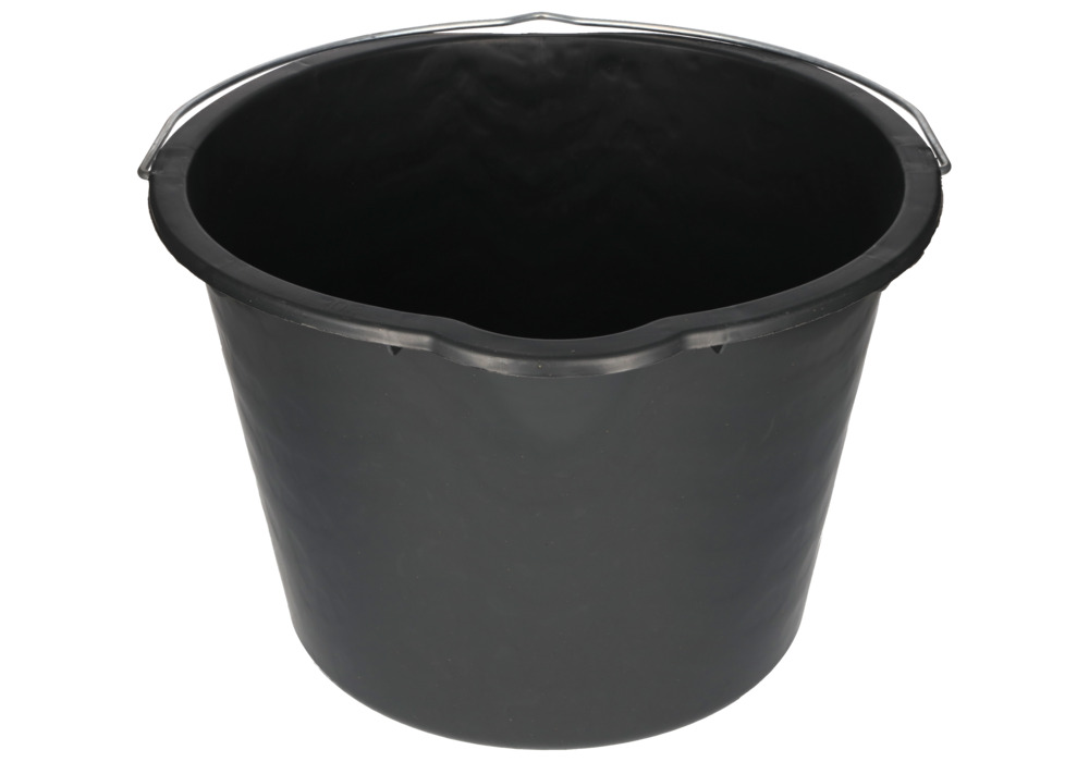 Plastic bucket in recycled polyethylene, 20 litres, black, Pack = 10 pieces - 3